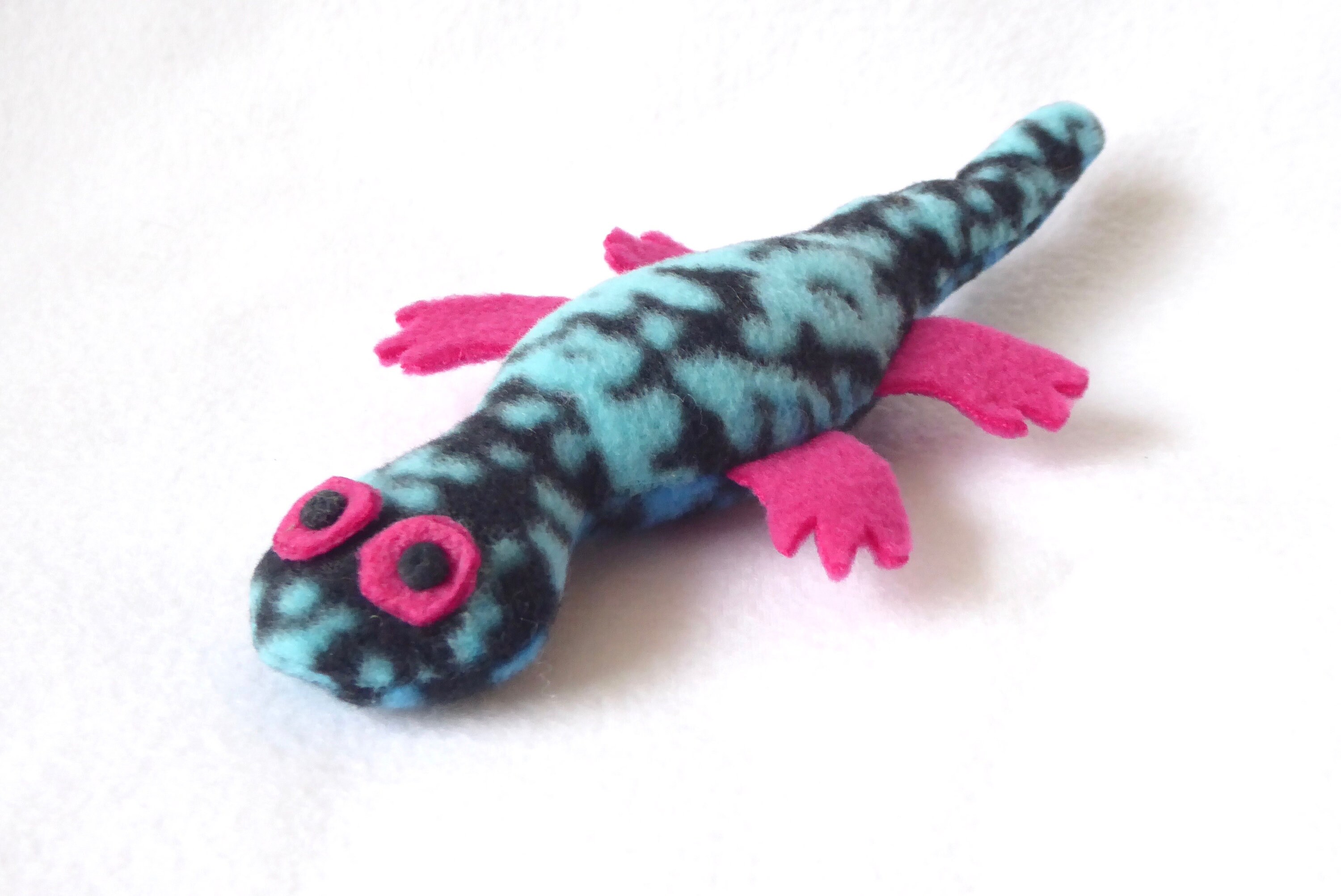 Lizard Cat Toy Blue & Black Animal Print with Pink Feet Etsy