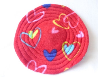 Large Flying Saucer Dog Toy - Red Heart Print