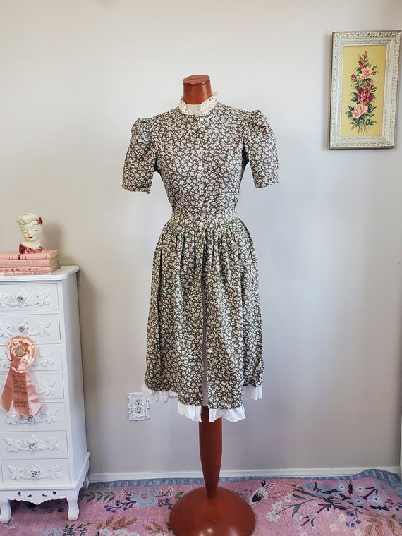 Faire Maiden | Vintage 1980's Two Piece Dress Gree