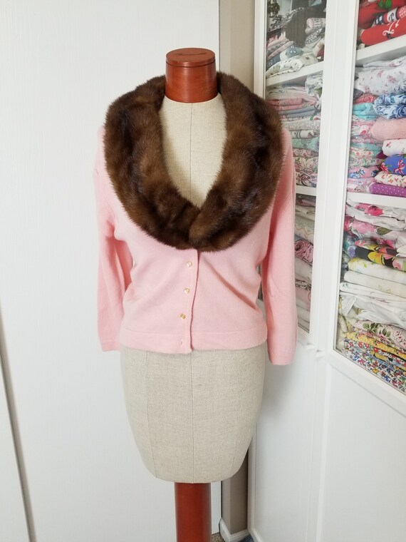 Vintage 1940's / 50's Brown Fur Removeable Collar