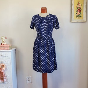 She's Dotty | Vintage 1950's / 60's Navy Blue and White