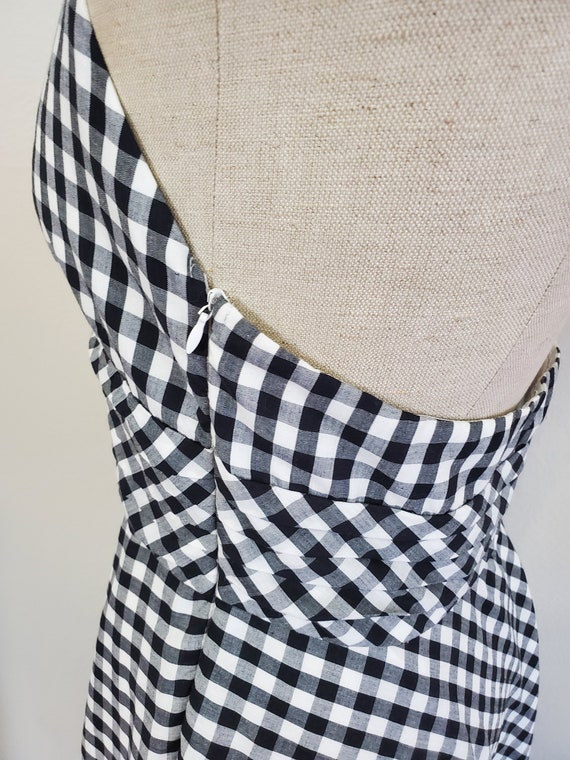 Vintage 1950's Style Black Checked Plaid Y2K Era … - image 7