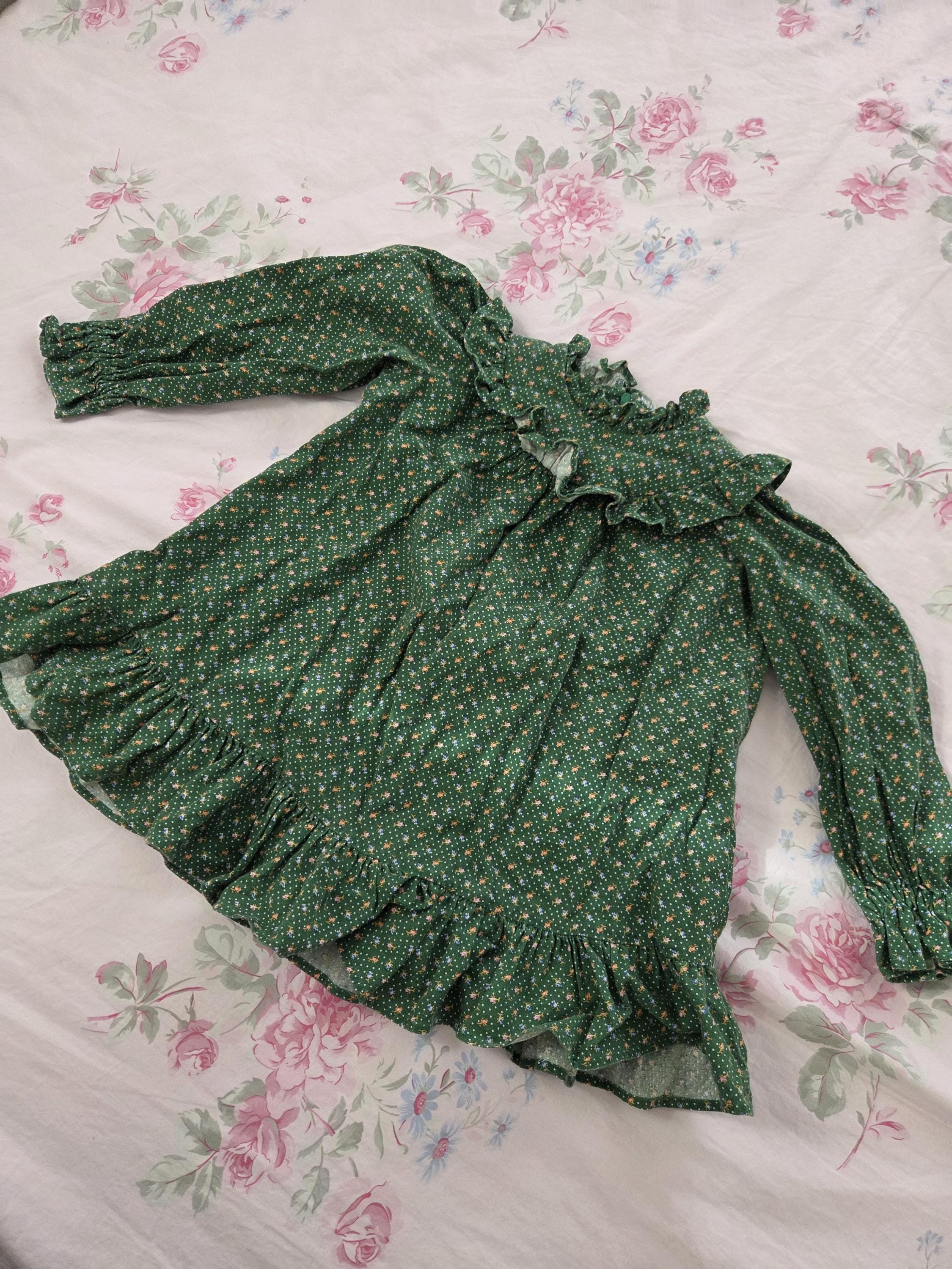 Green Calico Dress - Etsy