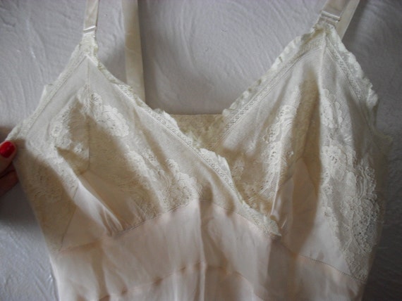 Items similar to Silky Peach Vintage/Antique Full Slip Size 32 on Etsy
