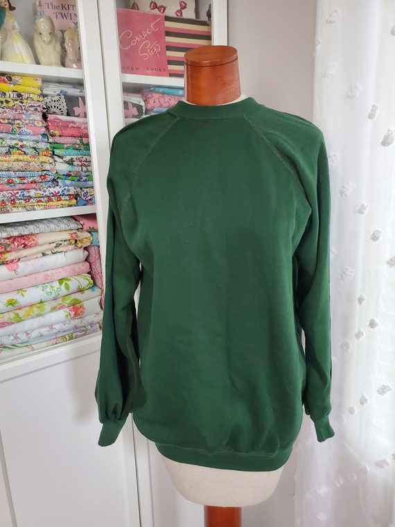 Vintage 1970's Forest Green Raglan Sleeve Sweatsh… - image 3