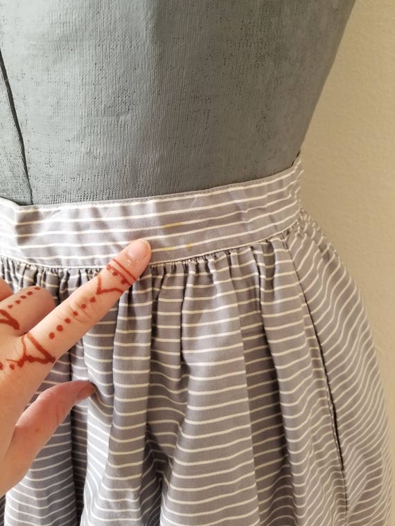 Vintage 1960's Blue and White Striped Skirt - image 3