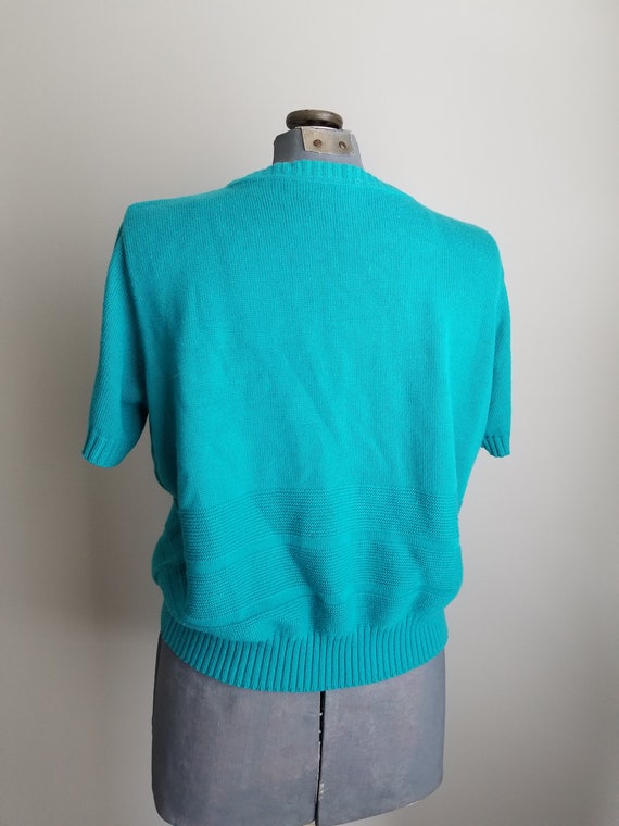 Vintage 1970's does 1950's Teal Scotty Dog Sweater - Gem