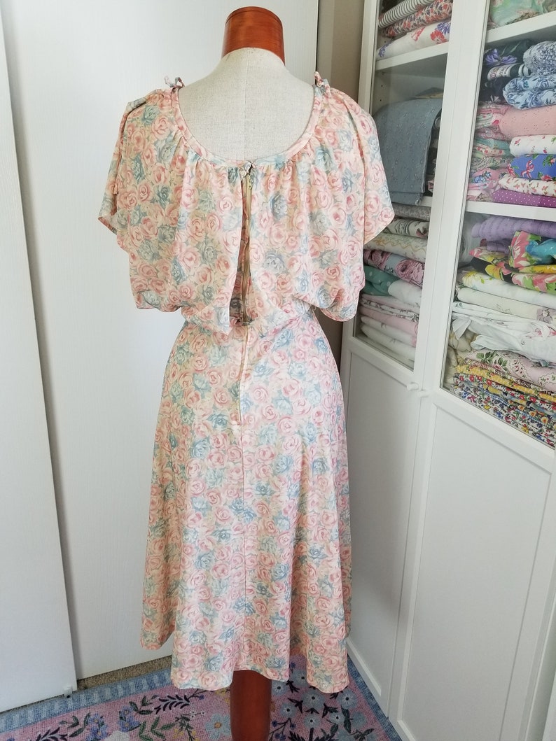 Vintage 1970/'s Floral Blouson Top Dress