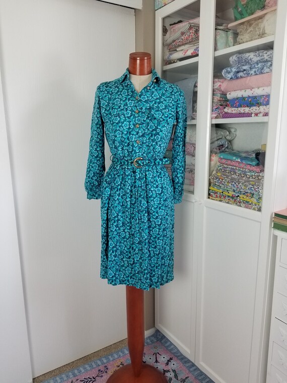 princess polly baby blue dress Blue Petite Floral Chiffon Volume Sleeve Maxi dress main image 0