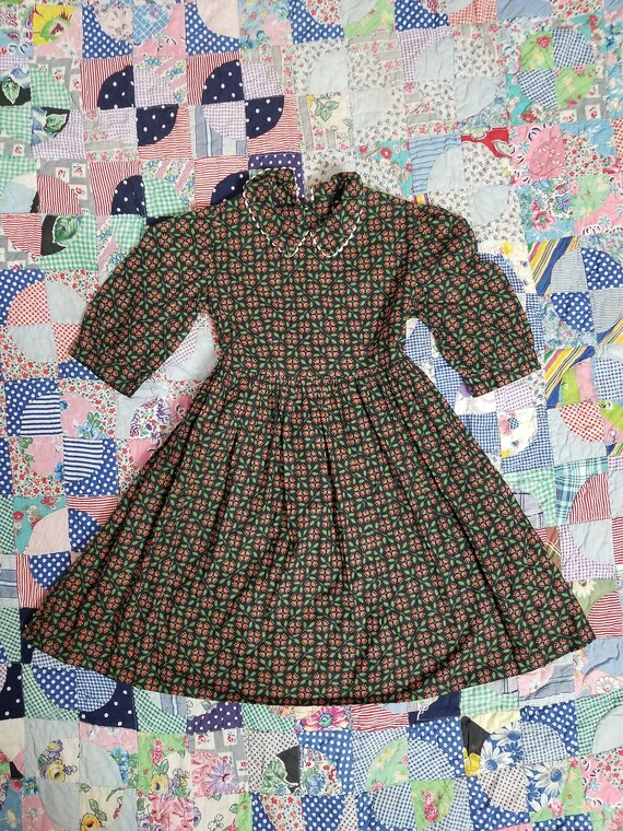 Vintage 1950's / 60's Folksy Print Cotton Dress A… - image 4