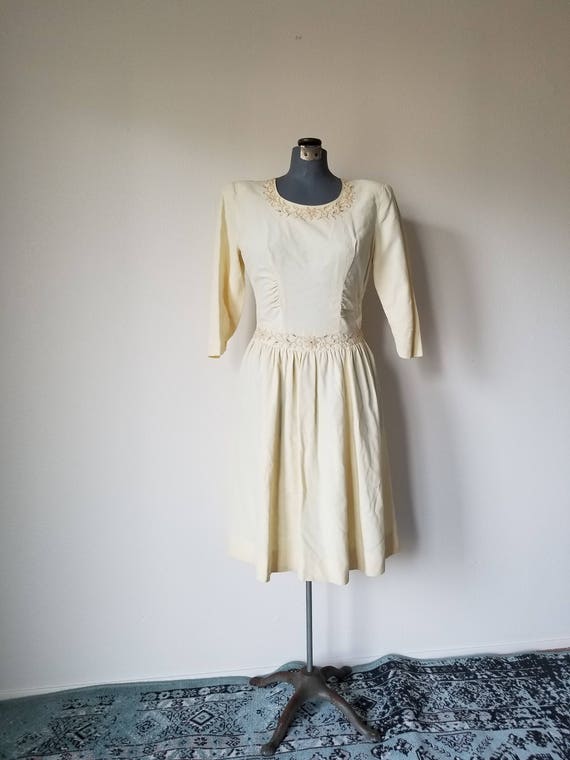Vintage 40s Courthouse Wedding Dress In Ivory Etsy
