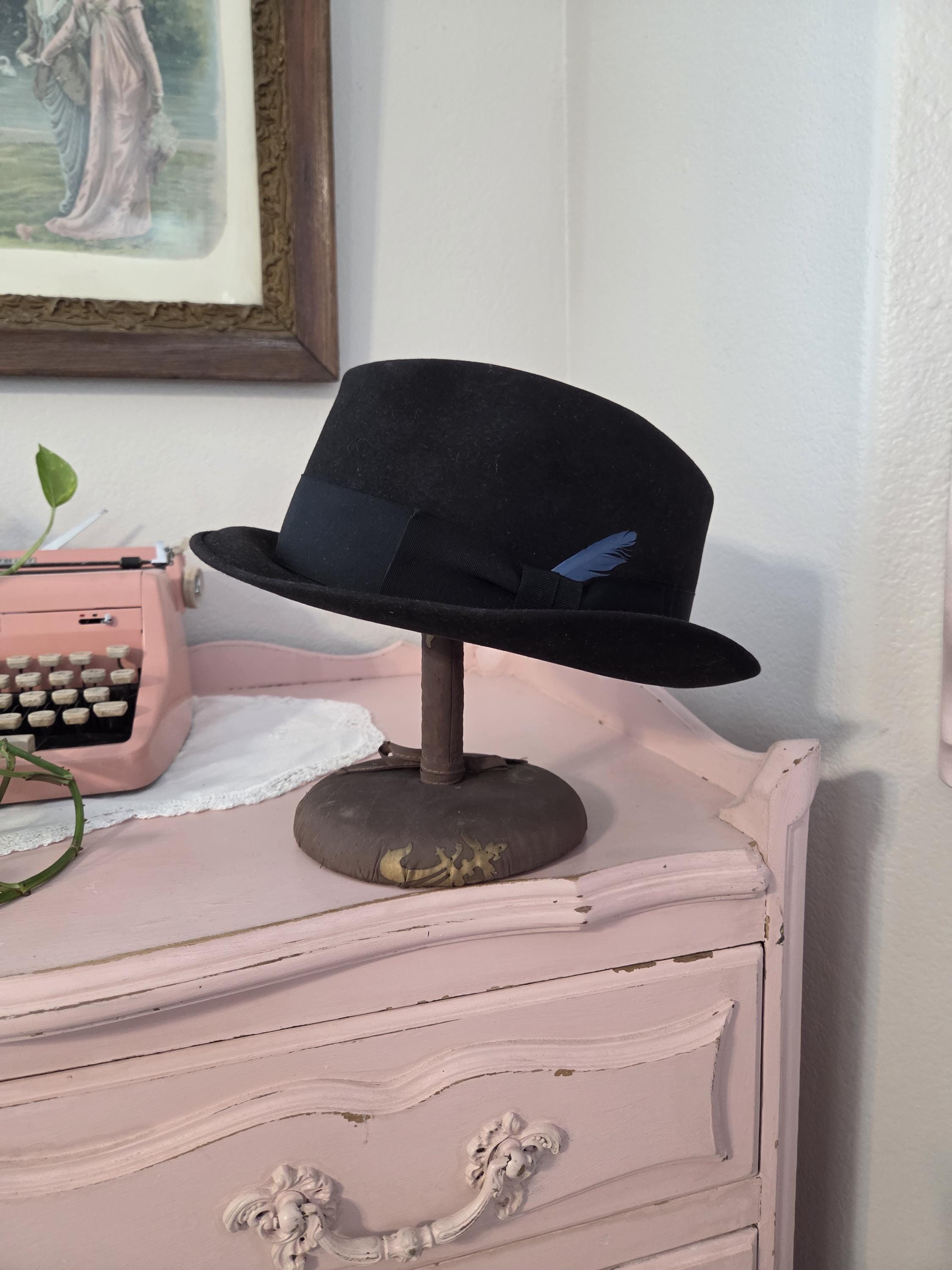 Chapeau Homburg Churchill bleu marine DENTON – Chapeaux et Casquettes