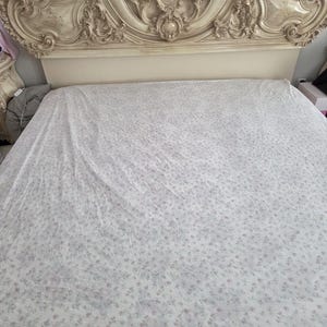 Vintage Style Rachel Ashwell Simply Shabby Chic Small Tossed Candy Tuft Floral Flat And Fitted Sheet Set Purple Blue / KING