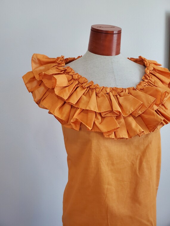 Vintage 1980's Cinnamon Ruffled Neck Blouse | Zin… - image 3