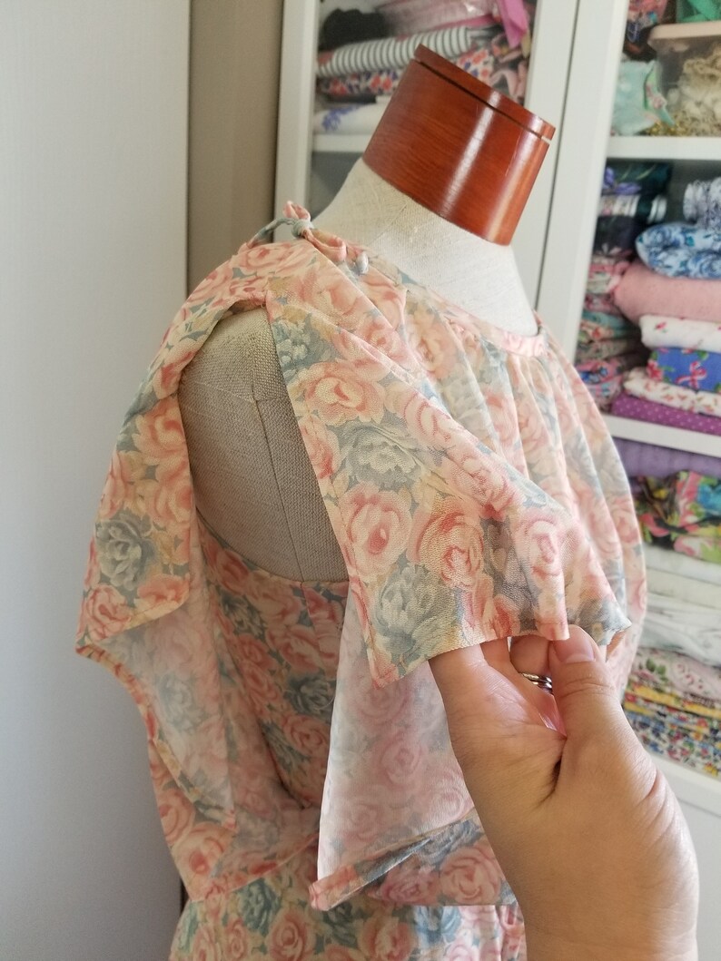 Vintage 1970/'s Floral Blouson Top Dress