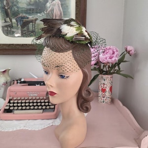 MR JOHN DEMI CHAPEAU VINTAGE MINK FASCINATOR BEIGE MR JOHN DEMI CHAPEAU VINTAGE MINK FASCINATOR BEIGE main image 2