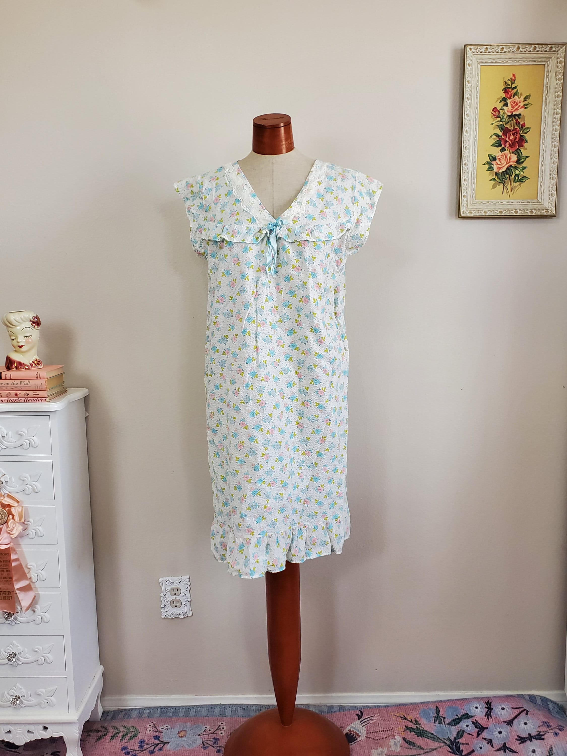 60s Short Nightgown - Etsy