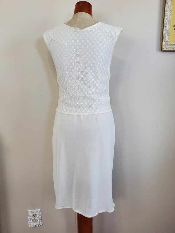 Vintage 1960's White Lace Shell Top Full Slip | M… - image 7