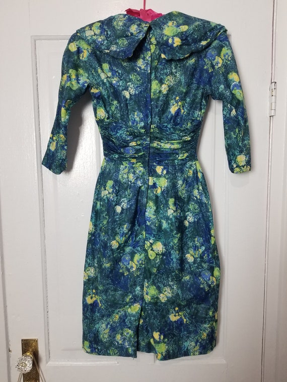 Vintage 1950's / 60's Cocktail Wiggle Dress in Bl… - image 4