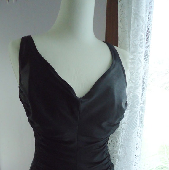 Vintage Black Ruched Swimsuit M/L