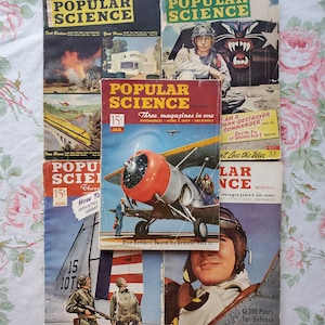 Vintage 1940&#39;s War Era Popular Mechanics Magazines LOT of 5 | Vintage Paper Ephemera