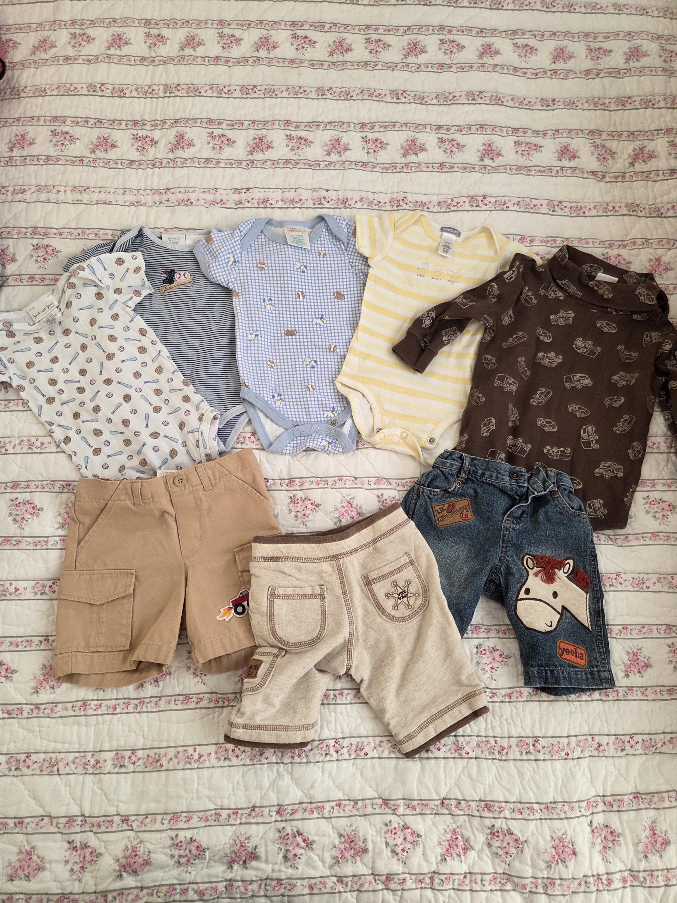 Vintage Y2K 2000's Baby Boy Clothing Lot 18 Pieces Carters Absorba First Impressions Circo Baby Gap 0-12 Months