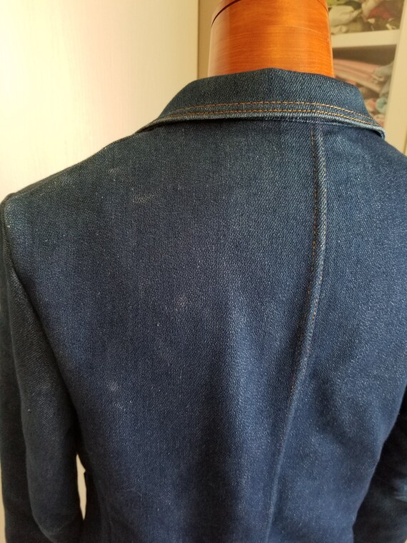 Vintage 1980's Denim Jacket or Blazer with Gold B… - image 6