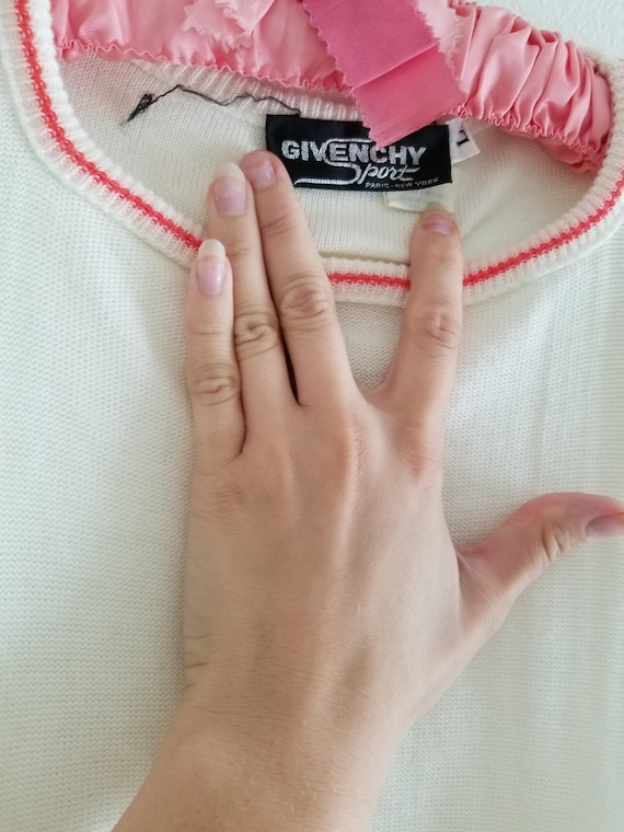 Vintage Givenchy Sport White and Red Sweater Large - image 4