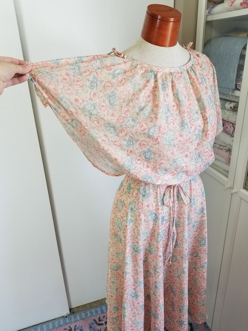 Vintage 1970/'s Floral Blouson Top Dress