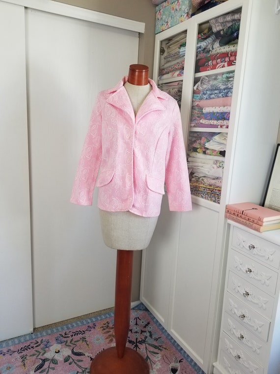 Vintage 1970's / 80's Pink and White Textured Jack