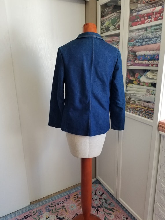 Vintage 1980's Denim Jacket or Blazer with Gold B… - image 4