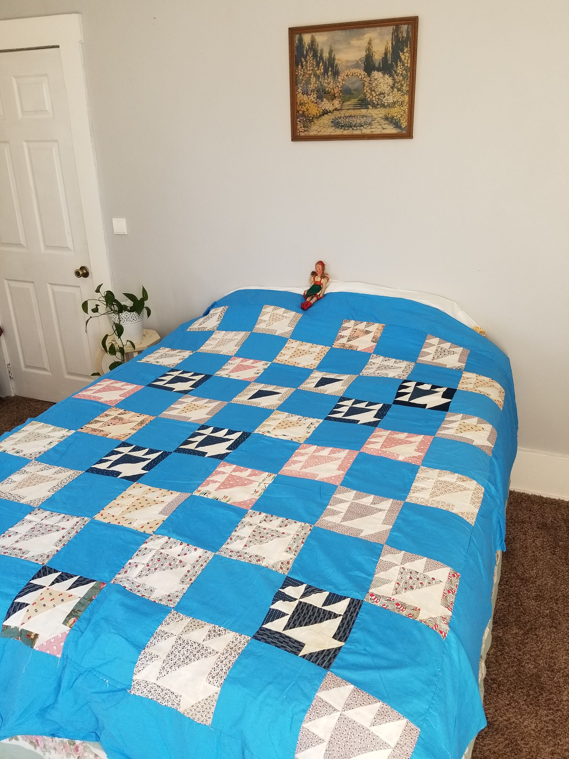 ヴィンテージ 1930 年代 / 40 年代 三角形バスケット フィードサック