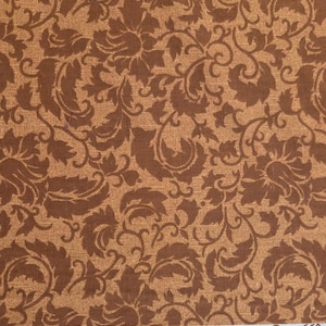 BTHY  | Destash Fabric Earth Wind and Fire by Fabric-Quilt Inc. Pattern 66c Burnt Orange Scroll Floral on Gradient | 45"