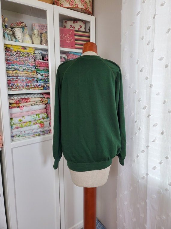 Vintage 1970's Forest Green Raglan Sleeve Sweatsh… - image 6