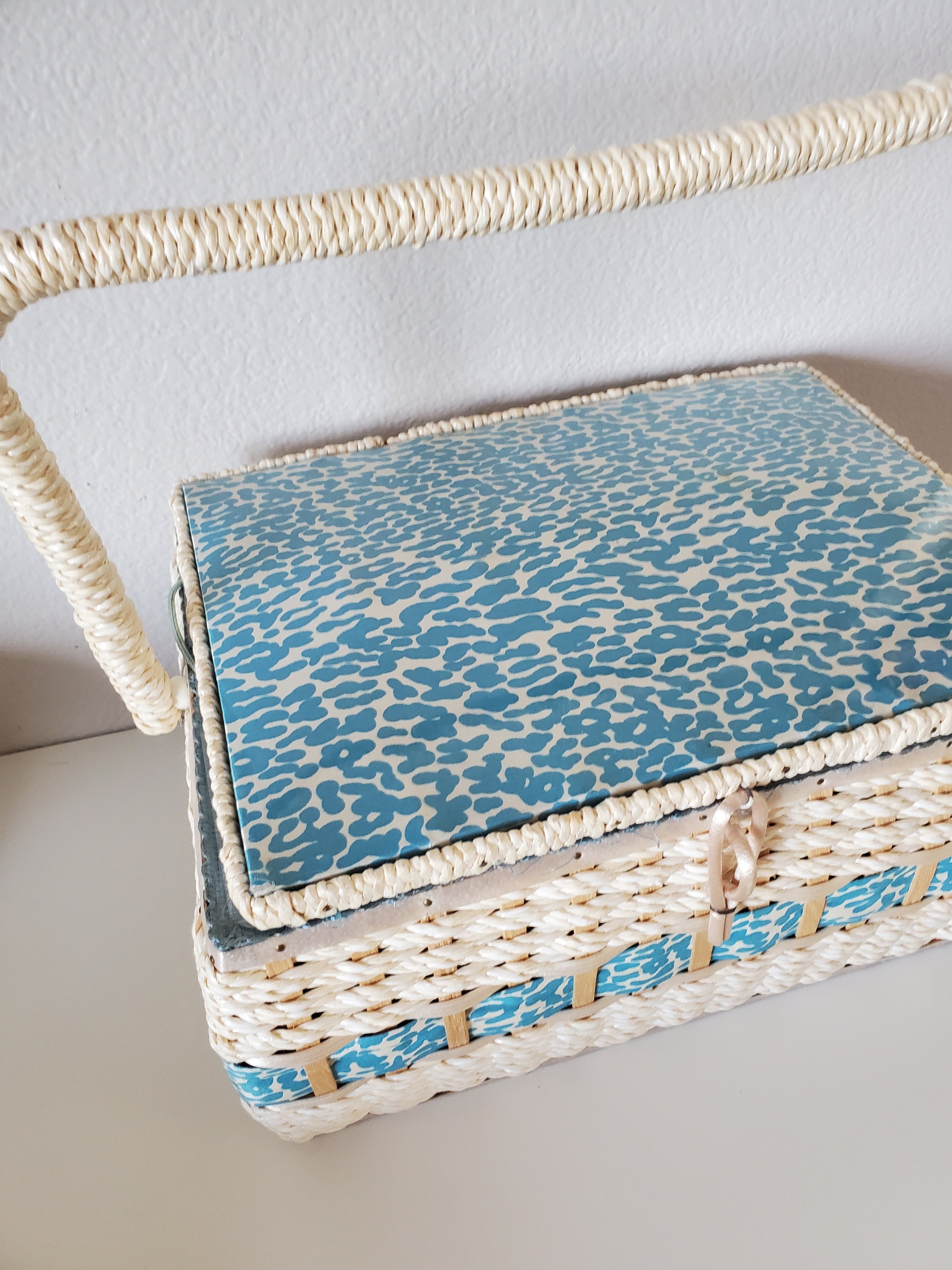 CDL Hand Stitched Mini Basket ベージュ Small_Rectangle_Sewing_Basket_