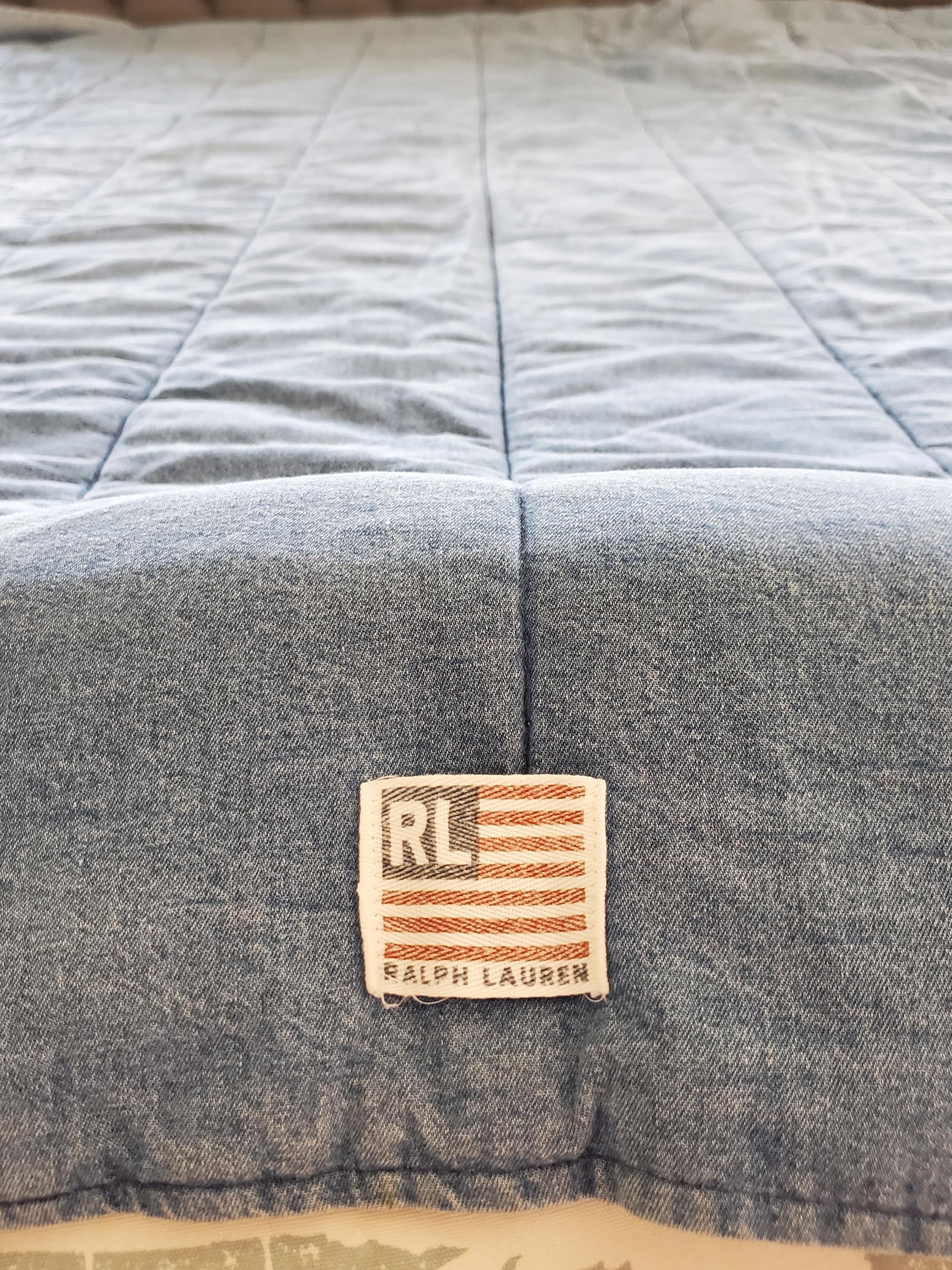 Vintage Ralph Lauren Windward Flag Collection Denim Chambray Blue
