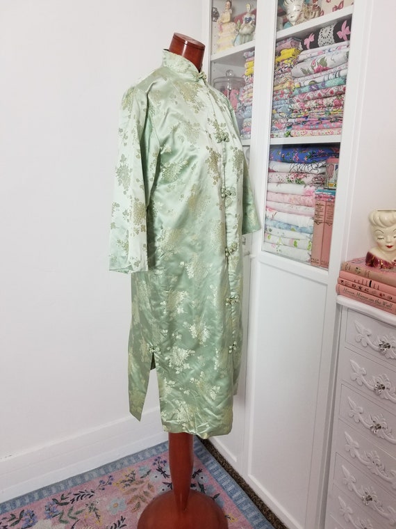 Vintage 1950's / 60's Mint Silk Brocade Frock Coa… - image 5