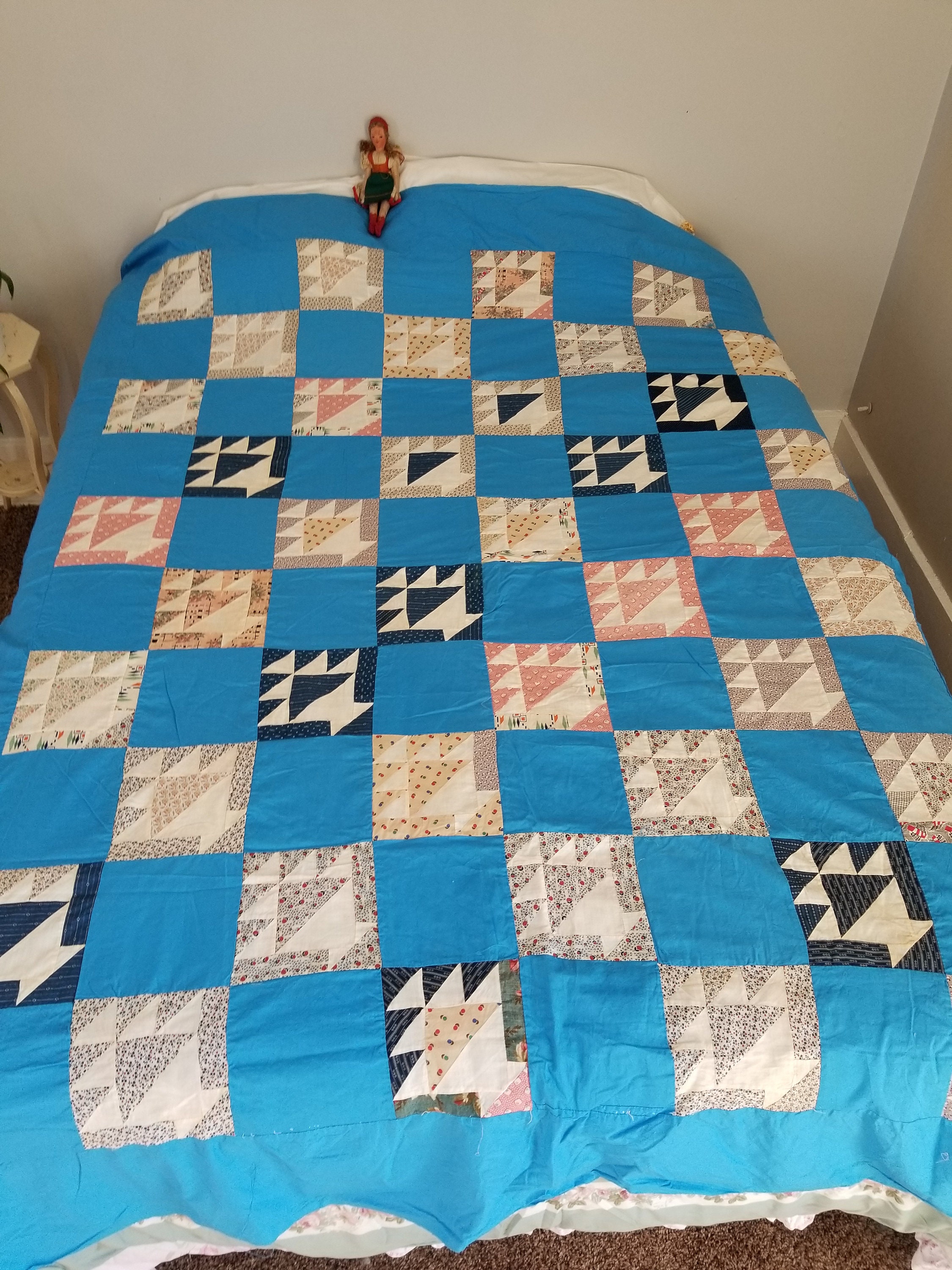 ヴィンテージ 1930 年代 / 40 年代 三角形バスケット フィードサック