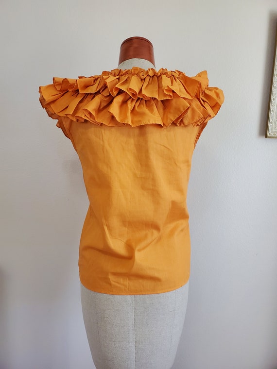 Vintage 1980's Cinnamon Ruffled Neck Blouse | Zin… - image 5