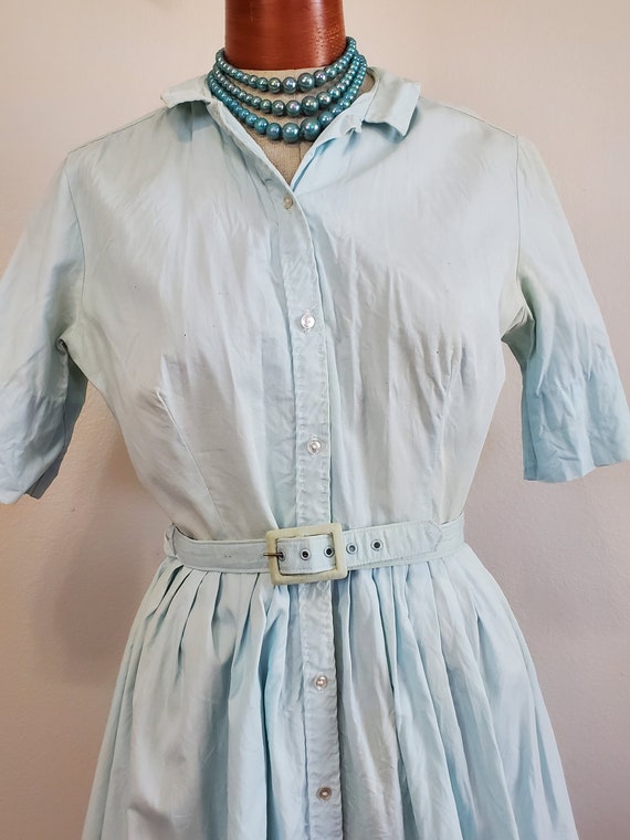 Farm Wife Blue | Vintage 1950's Cotton Blend Baby… - image 2