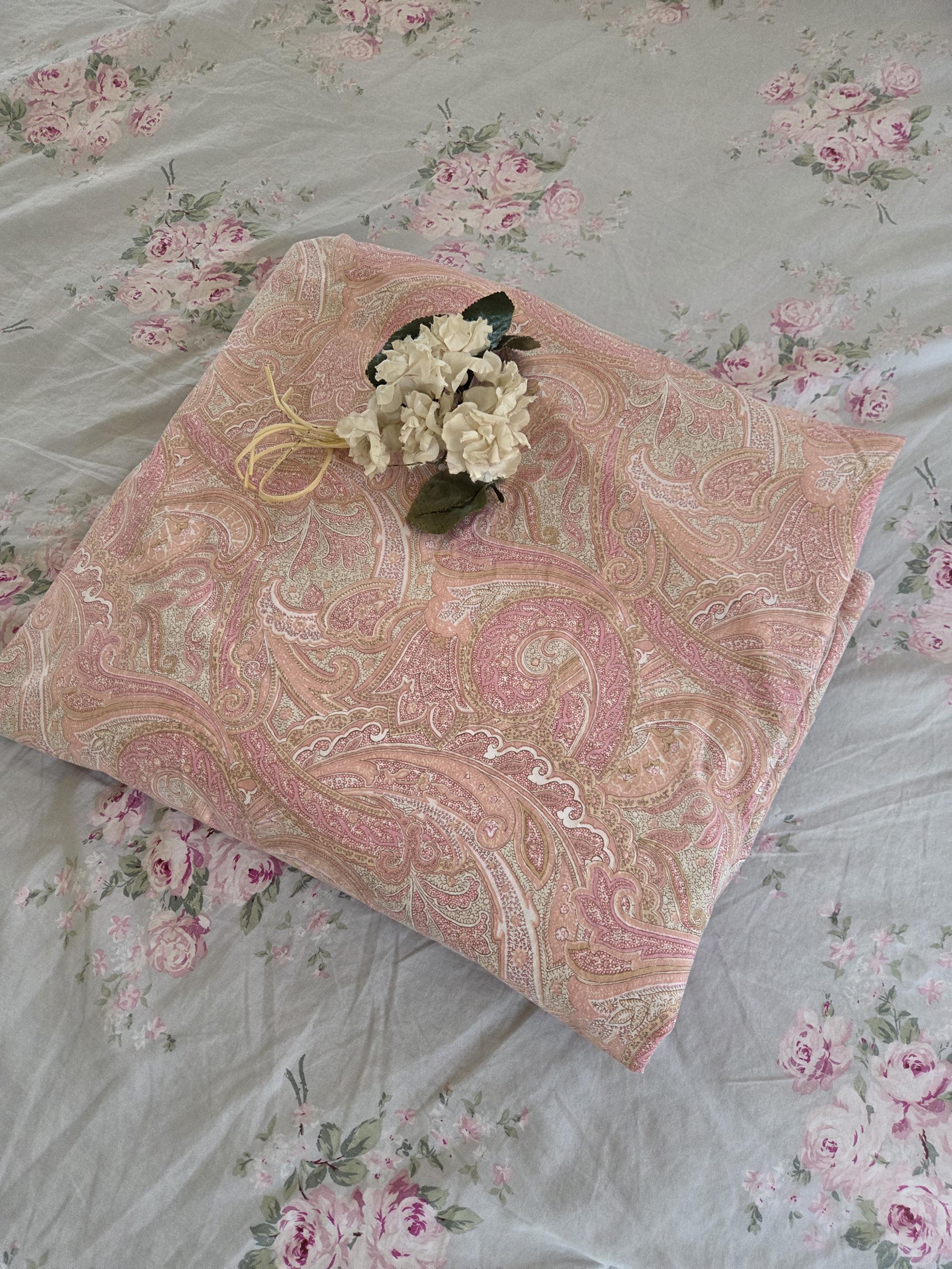 Vintage Ralph Lauren Peach Pink Paisley Cotton King Flat Sheet - Etsy