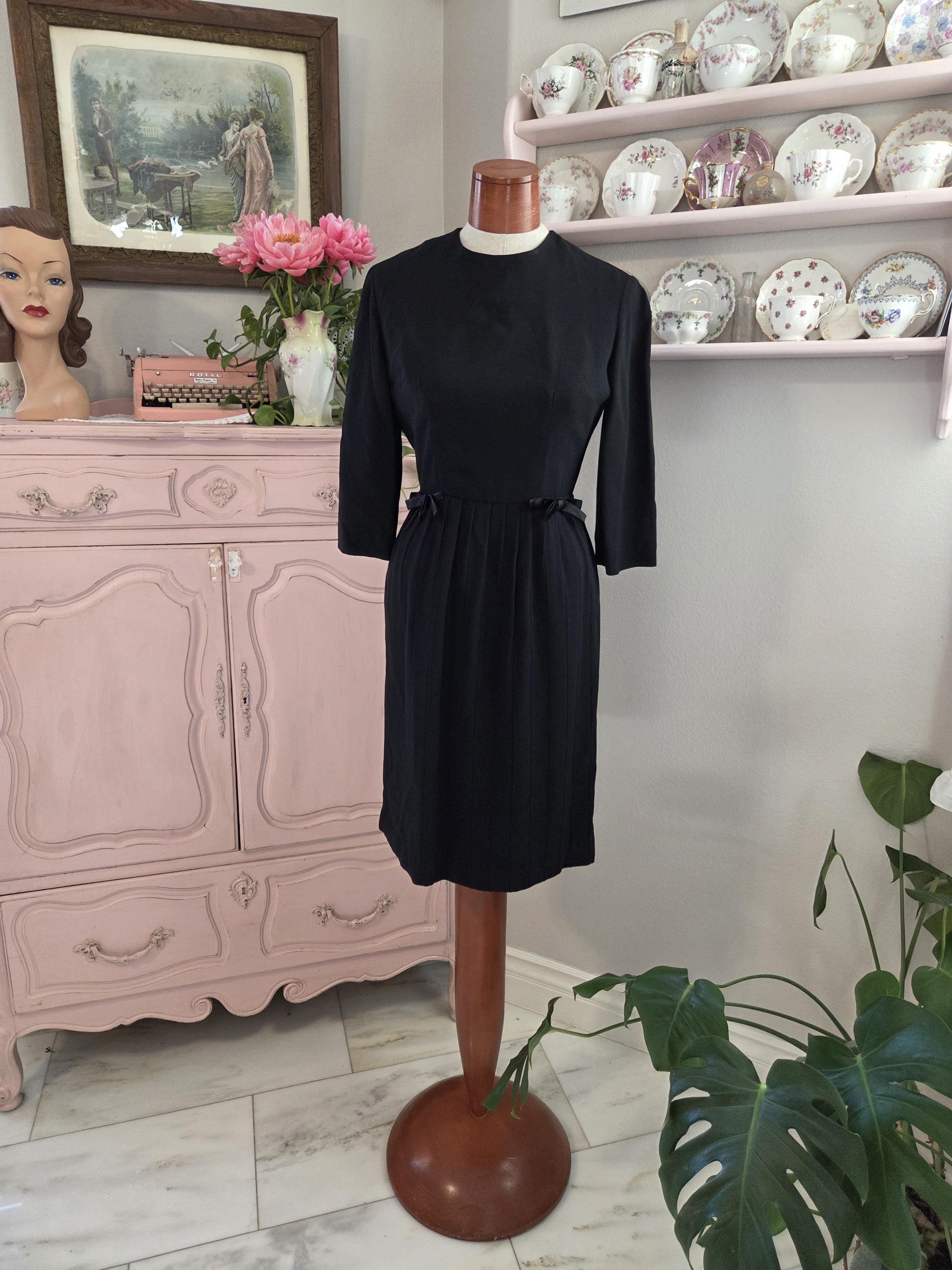 megan draper black dress Mia Mini Dress in Stretch Cotton Poplin | Color - Belle Meade Black / S main image 1