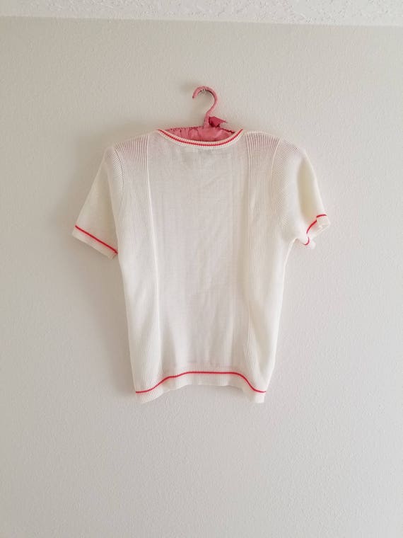 Vintage Givenchy Sport White and Red Sweater Large - image 5