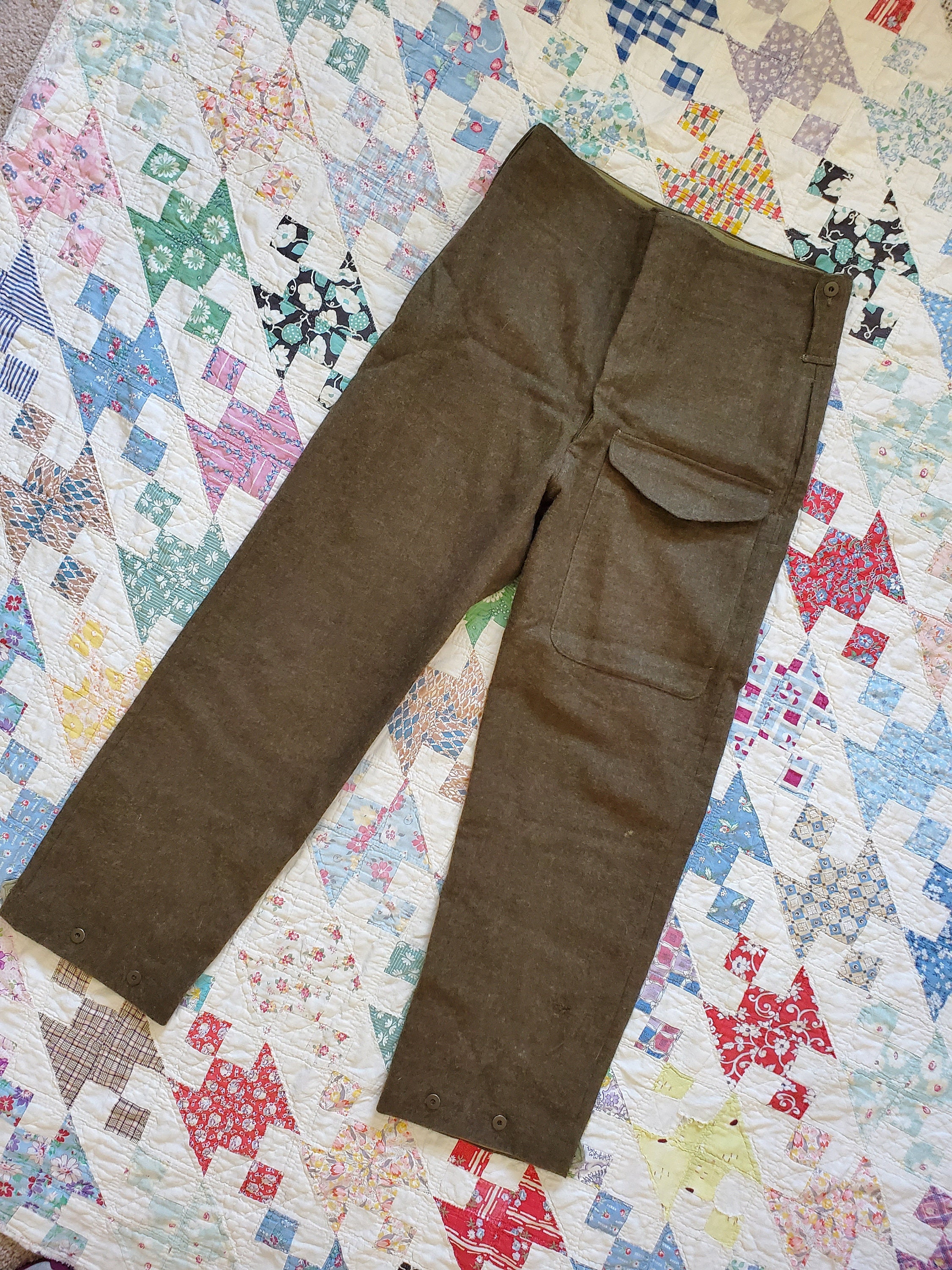 Original 1961 Dated 1960 Pattern British Army Combat Trousers - Size 1