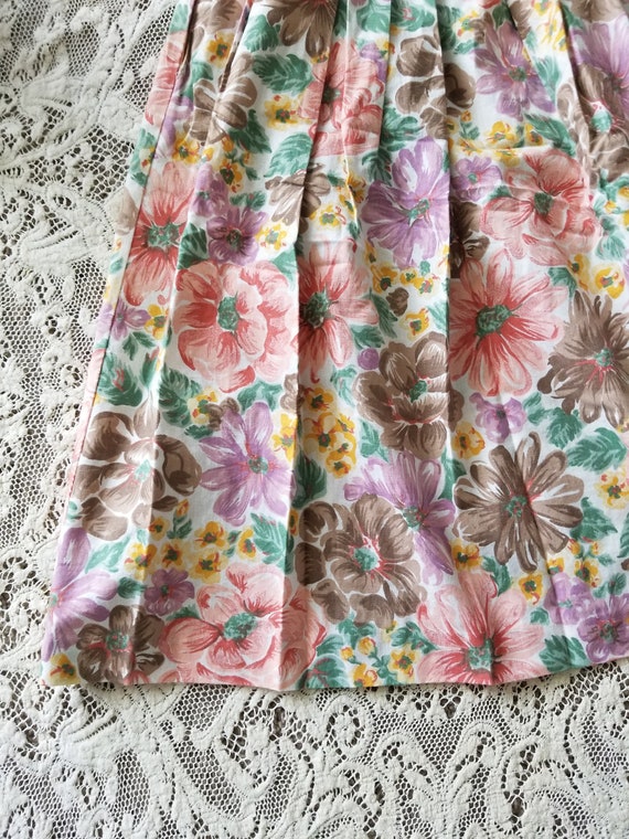 Vintage 1970's Floral Broomstick Skirt with Pocke… - image 5