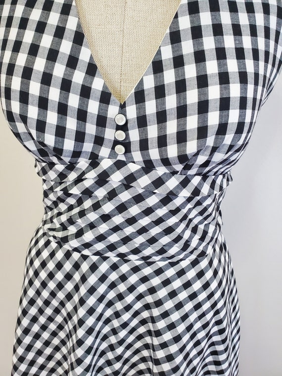 Vintage 1950's Style Black Checked Plaid Y2K Era … - image 4