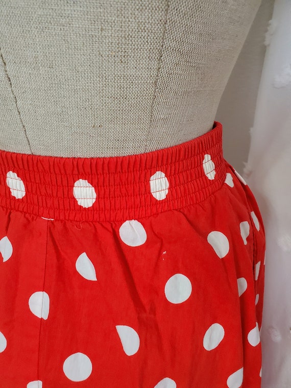 Vintage 1980's / 90's Red And White Polka Dot BUt… - image 7