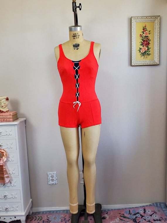 Ahoy There | Vintage 1960's Red Orange Nautical St