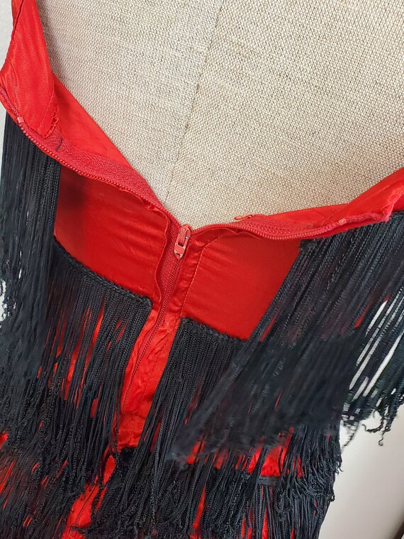 Vintage Flapper Dress Costume Red And Black Layer… - image 7