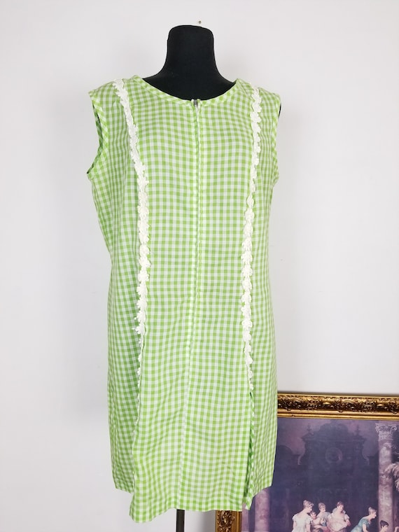 Vintage 60's Green Gingham Play Suit